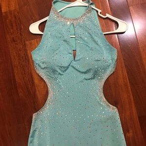 Jovani Prom Gown- stunning sea-foam green/ sequins